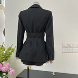 Autumn Station Pop Cool Fried Street Repair Fish Bone Girded Waist Thin Suit Coat Top