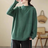 Fongt Meat-Covered Lady Knitted Sweater Autumn/Winter 2025 Autumn/Winter New Half-High Collar Design Casual Comfortable Top