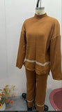 Fongt 2025 New Solid Color Casual Blouse Loose Comfortable Design Micro-Thorn Trousers Set Woman