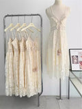 Fongt Wind Hollow Tuxlei Slings Long Skirts Slingsed Dress Beach Fairy Dress