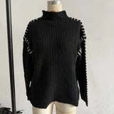 Fongt New Color Splicing Wiring Design Casual Knitting Shirt Simple Light Short Thin Breathable Fashion