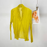 Fongt Folding Daily Commuter Shirt Women Folded Single-Caught Open Shirt 25 Summer New Air Conditioning Shirt