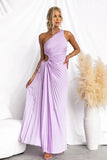 Fongt Spring And Summer Elegant Folding Dress Single Shoulder Waist Hollow Dress 88255-Outfit