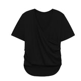 Fongt V-Neck Short-Sleeved T-Shirt Women 2024 Summer New Design Sense Slim Slim Short Students Slim Jacket