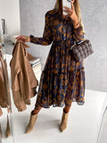 Print V Neck Long Shirt