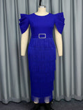 Fongt Autumn Temperament High-Waisted Dress Casual Commuting Party Banquet High-Waist Dress Dress