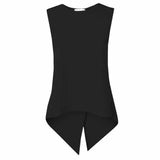 Sleeveless Back Cross Irregular Slim