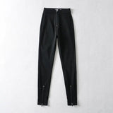 High Waist Elasticity Black Long