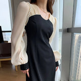 Dress Long-sleeved Hepburn Style Spring New Mid-length Skirt French Style
