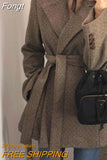 Women Wool Coat Fashion Winter Coat Women Clothing Short Basic Jacket Casual Belt Ladies Woolen Coats Manteau