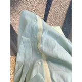 Fongt Bumpy Linen Shirt Dress Women's Summer Languid Temperament High-Sense Tie With Shirt Collar Long Skirt