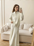 Fongt Loose Knitted Suit Women 2025 Autumn And Winter New Zipper Sweater + Fishtail Skirt