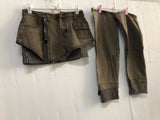 Retro Stripe Patchwork Denim Skirts Y2k Irregular High Waist Skirt for Women+ Leg Warmer Spring New Two Piece Sets-Outfit
