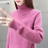 Sweater For Women Fall Winter Casual Knitted Tops Candy Colors Korean Long Sleeve Bottomed Pullover New Sueter