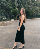Knit Twisted Tube Midi Dress-Outfit