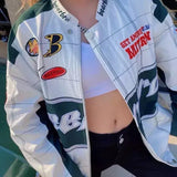 women's jacket spring 2022 Oversized Woman Baseball Women's spring Jacket Long Sleeve Bomber Jackets Letter Print Casual