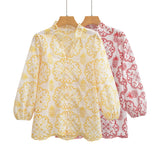 Fongt Women's Pineapple Embroidered Collar Shirt 23008