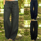 ZANZEA Women Autumn Pants Wide Leg Trousers 2022 Elegant Button Long Pant Turnip Lace Up Pantalon Zip Palazzo