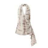 Fongt Summer New Women's Tie Dye Asymmetric Hanging Top Pants