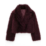 Fongt Women's Thick Lamb Fur Black Coat Women's Winter 2025 New Fur
