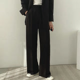 Fongt And Autumn New Blazer Female British Wind Casual Versatile Blue Small Medium Long Suit Female-Outfit
