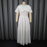 Fongt Elegant Waist-To-Threate Dress Rose-Red Large Bow Elegant Evening Dress Plus