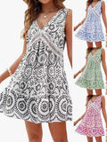 Fongt Summer Women's Colorless Long Sleeveless Long-Term Loose Dress Tide