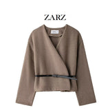 Fongt Homemade New Women's Classic Fashion With Belt Soft Coat 1255837