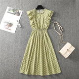 Butterfly Sleeve Ruffles Medium Long Vacation