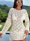 Fongt Beach Shirts Knitted Long-Sleeved Bikini Swimsuit