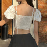 Fongt Spring Ins New Sexy Sweet French Court Style Bubble Sleeve Short Jacket