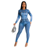 Summer Sexy Tight Printed Two-piece