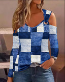 Wise Hot Style Fall Large Size Simple Metal Button V-Neck Shirt Shirt Women's Clothing-Outfit