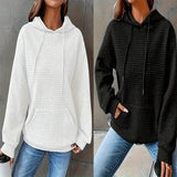 Fongt Wish Autumn And Winter Explosion Of Solid Color Hooded Drawstring Fashion Long-Sleeved Lady's Loose Dress