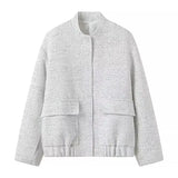 New Women's Pocket Decoration Short Jacket Bead Piece Jacket 7925993-Outfit