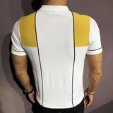 Fongt Men's Spring And Summer New Colling Color Knit Dress Short Sleeve Business And Leisure Polo Shirt Men's