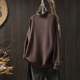 Fongt Retro Half-High Sweater Women Loose Large Plate Type 2025 Autumn And Winter Casual Knitted Jersey