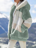 Fongt Hot New Autumn And Winter Loose Plush Multi-Color Hooded Coat Woman