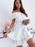 Fashion Pink Slash Neck Mini