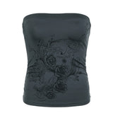 Rose Printing Foundation Simple Chest Thin Style Body-Building Full-Color Vest 2024 Spring / Summer New Style-Outfit