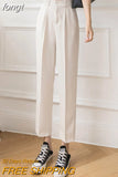 Women 4 Colors Ankle-Length Trousers Elegant Solid Daily Minimalist Newest Harajuku All-match Ulzzang Students Cozy