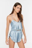 detailed Crop satin pajama
