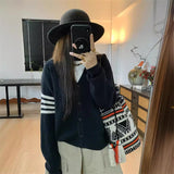 Fongt Age Reduction Soft Waxy V Collar Knit Cardigan Female Autumn Winter Show Thin Casual Women's College Wind Sweater Coat Female-Outfit