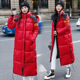 Coat Padded Warm Jacket Glossy Down Jacket Winter Women Waterproof Coat Oversized Thick Long Parkas Hooded Jaqueta