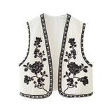 Fongt Women's Summer New External Fashion Retro Embroidery Vest Explosion
