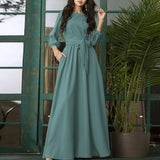 Party Sundress ZANZEA Vintage Summer 3/4 Sleeve Solid Dress Women Spring Vestidos Casual Maxi Long