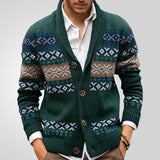 Fongt Men's Autumn And Winter Knitted Cardigan Collared Long-Sleeved Silk Coat