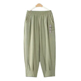 Fongt Mother Pants Summer Thin Eight-Point Pants High Waist Straight Middle-Grade Women's Trousers Loose Leisure