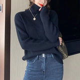 Fongt Collar Pit Sweater Jacket Qiu Dong Loose Bottom Shirt 2024 Korean New Foreign Style Versatile Set Knitting Dozen-Outfit