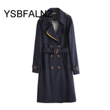Coat For Women Autumn Winter Elegant Women Double Breasted Solid Cloak Female Korean Style High-end Trench With
